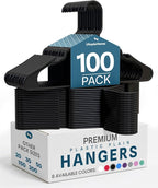 Utopia Home Plastic Hangers 100 Pack - Perfect Space Saving Clothes Hanger - Durable and Strong - Perfect Closet Organizers w