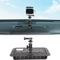 Car Center Console Dashboard Storage Organizer Tray with Dash Cam Mount Holder Compatible with Toyota Tundra/Sequoia 2022-2026, Car Cameras Bracket for Go pro/Action Camera Video Record Accessories