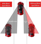 LivTee Blind Spot Mirror, Rectangular Shaped HD Glass Frameless Convex Rear View Mirror with wide angle Adjustable Stick for Cars SUV and Trucks, Pack of 2