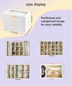 BOOVO Jewelry Boxes for Women, White and Black 6 Layer Large Jewelry Box for Necklace, Bracelet, Earrings, Rings Storage, Jew