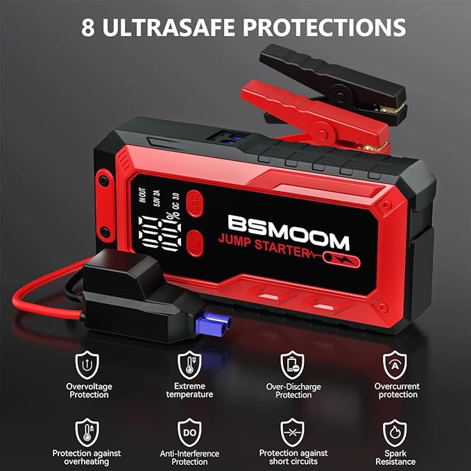 Car Battery Jump Starter Portable, 7000A Peak Battery (for 10.0L Gas or Up to 9.0L Diesel),Portable Booster Power Pack,LCD