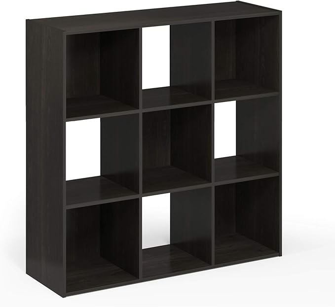 Furinno Pelli Cubic Storage Cabinet, 3x3, Espresso