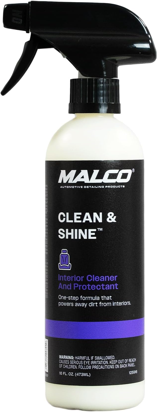 Malco Clean and Shine Interior Car Cleaner and Dressing - Best Interior Car Care to Restore Leather Plastic and Vinyl / 1 Sim