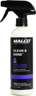 Malco Clean and Shine Interior Car Cleaner and Dressing - Best Interior Car Care to Restore Leather Plastic and Vinyl / 1 Sim