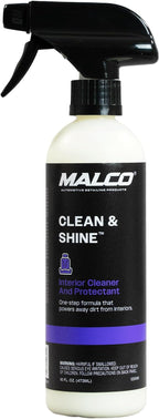 Malco Clean and Shine Interior Car Cleaner and Dressing - Best Interior Car Care to Restore Leather Plastic and Vinyl / 1 Sim