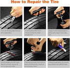 AUTOWN Flat Tire Repair Kit with Plug 68 Pcs for Car, Motorcycle, ATV, Jeep, Truck, Tractor Flat Tire Repair (2-Pack) (Set of