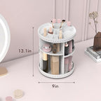 Rotating Makeup Organizer, 360° Spinning Skincare Organizers, Adjustable Layer Cosmetic Storage Lazy Susan Makeup Organizers 