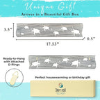 Driftwood Wall Art & DIY Key Holder – Handmade Coastal Home Decor – 17.5" Genuine Weathered Wood Plank with 5 Removable Hooks