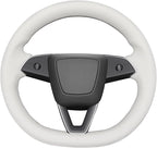 MEWANT DIY Stitching Real Leather Steering Wheel Cover Wrap for Tesla Model 3 Highland 2023-2025/Model Y 2025 Highland for Tesla Model 3/Model Y Accessories(3D Style)