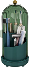 Toothbrush Holders with Cover, Drainage Rotating Electric Toothbrush Organizer, 3 Slots Tooth Brush Holder for Bathroom Count