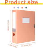A4 Storage File Boxes Large Capacity Plastic Archives Cases with Lid, 75mm deep, 4 Colores Folding Document Storage Box for O