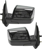 TRQ Driver and Passenger Side Mirror Assembly Set Power Chrome Textured Compatible with 2006-2011 Ford Ranger 2006-2007 Mazda