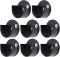T Tulead Aluminum Alloy Closet Rod Bracket 1.1-Inch U Shape Shelf Support Brackets Black Closet Pole Socket Holder 8PCS with 