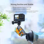 TELESIN Aluminum Camera Suction Cup Car Mount with Phone Holder, Outside Inside Windshield Window Dashboard Accessories for GoPro 13 12 11 10 9 8 7 6 5 Insta360 X3 X4 X5 DJI Action 3 4 5pro Pocket 3