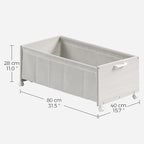 Under Bed Storage with Wheels, Wooden Under Bed Drawers On Wheels, Rolling Under Bed Shoe Storage, Space Saving,White,Quadrup