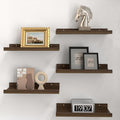 RICHER HOUSE 5 Set Floating Shelves for Wall Decor, Wall Mounted Book Shelf, Nursery Shelves Picture Ledge Shelf with Lip for