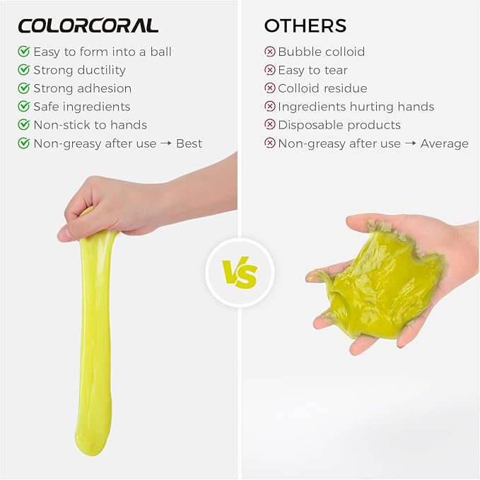 COLORCORAL Car Cleaning Gel 3Pack, Clean Putty for Cleaning for Cars Interior, Home Cleaning Supplies- Reusable Durable, Auto