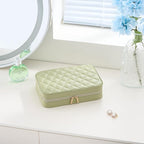 Lolalet Travel Jewelry Case for Women Girls, Travel Jewelry Organizer Box with Mirror & Clear Storage Bag, Small Portable Ear