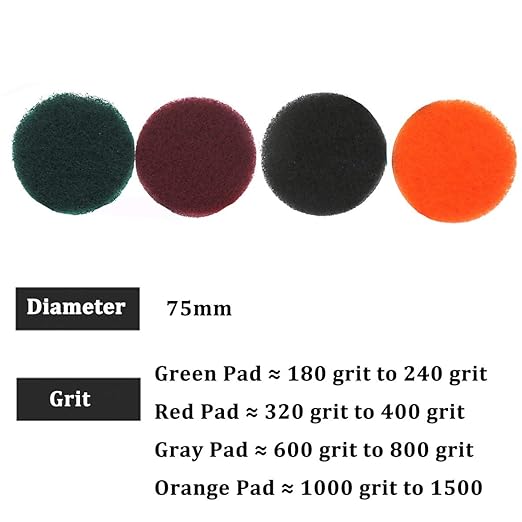 40PCS 3 inch Scrub Pads Headlight Restoration Kit VÉZAAR Scouring Pad Hook and Loop Car Hub Cleaning Auto Painting Polishing 