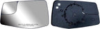 Replacement Driver Left Side Door Mirror Glass Flat Heated with Convex Blind Spot Glass For Chevrolet Silverado and GMC Sierra 1500 from 2019 to 2023