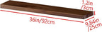 Industrial Pipe Wall Wood Shelves,Real Wooden Shelves 36" inch Long Walnut Color with 1.2 inches Thick Modern Floating Shevle