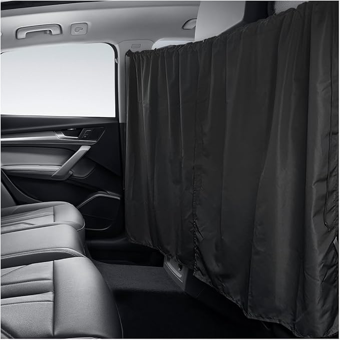 Car Divider Curtain, Automotive Privacy Blackout Divider Curtain for Sleeping & Camping, Removable Vehicle Sunshade Screen Blocks Heat, UV Rays, Universal Car Accessories