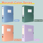 A4 Storage File Boxes Large Capacity Plastic Archives Cases with Lid, 75mm deep, 4 Colores Folding Document Storage Box for O