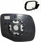 TRQ Driver Side Mirror Glass Aspherical Expanded View Snap On with Backing Plate Compatible with 2016-2018 Honda Pilot, 2017-