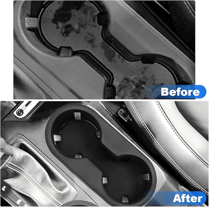 Cup Holder Protector Insert Custom for 2021-2025 Ford Bronco Accessories Silicone Center Console Oversized Cup Holder Storage
