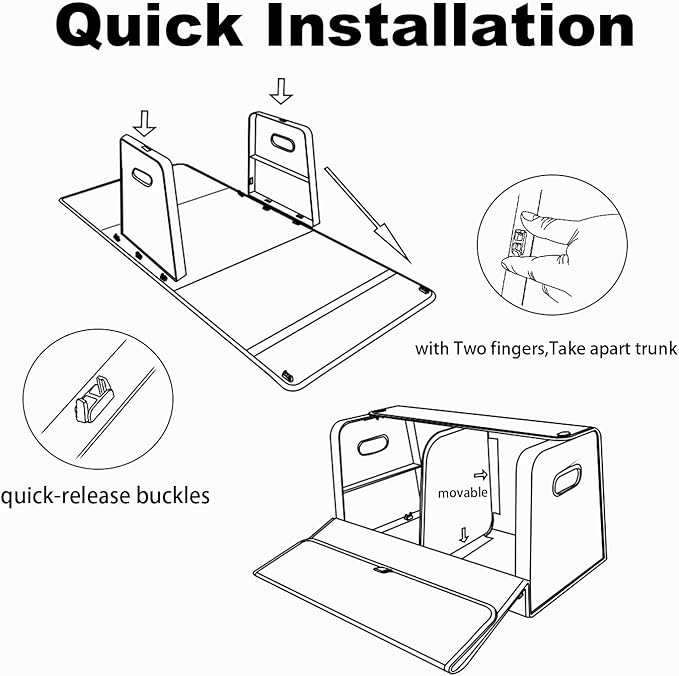 GMQ Trunk Organizers for Car,Car Organizers and Storage for SUV,Magnetic Lid with Collapsible Storage, Large Capacity for SUV,