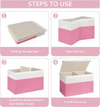 INDRESSME 25"x13"x16" Large Toy Storage Box with Lid, Collapsible Storage Organizer Baby Toy Storage for Kids Boys Girls, Toy