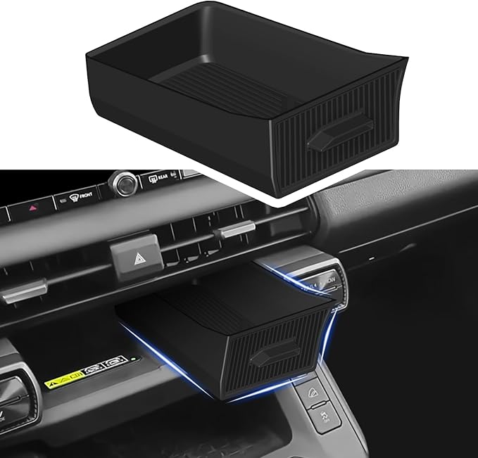 Center Console Organizer Compatible with RAV4 2026 Stable Installation Upper Cubby Drawer Silicone Under Screen Storage Box