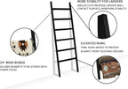 FUIN 6.4ft Extra Wide Wooden Blanket Ladder Living Room Decorative Wal Leaning Farmhouse Quilt Display Holder Rustic Wood Tow