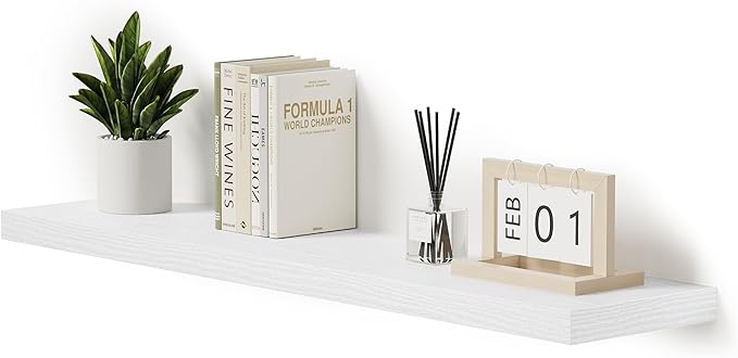 Vivelove Single Floating Shelves 48 Inches, 48 x 10 inch Deep x 1.8 in Thick, Long Wall Shelves Heavy Duty 80 lbs for Bedroom