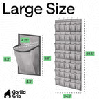GORILLA GRIP Over the Door Shoe Organizer, 35 Large Breathable Mesh Pockets, Space Saving Hanging Storage Holder, 5 Hook Clos
