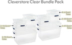 Rubbermaid Cleverstore Clear Dorm Variety 16-Pack, Made in USA, Stackable Large Clear Storage Bins with Lids, See-Through Pla