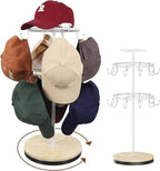 Keebofly Rotating Free Standing Hat Rack & Organizer Stand, 3-Tier Merchandise Display & Tabletop Baseball Cap Organizer Hold