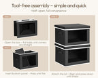 Homsorout Collapsible Storage Bins with Lids - Stackable Storage Containers with Window, 6 Pack Fabric Organizing Bins for Cl