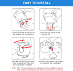 JINKEY Dual Cup Holder Expander for Car, 2 in 1 Multifunctional Large Car Cup Holder Expander Adapter with Adjustable Base, A