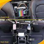Color Diamond Car Handbag Holder Between Seats Bling Rhinestone Car Storage Bag Large Capacity Purse Phone Automotive Consoles Organizer Safe Barrier of Backseat Pet Kids…