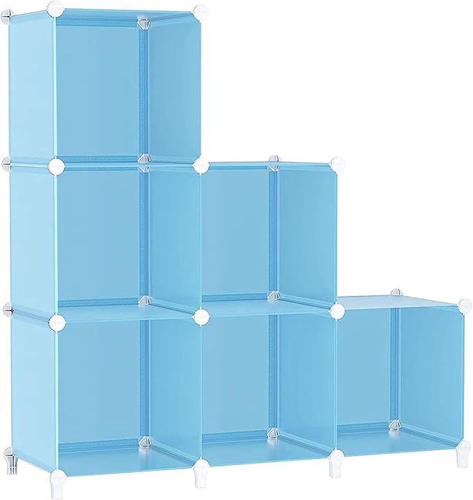 AWTATOS Cube Storage Organizer Protable Closet Organizers and Storage for Kids DIY Stackable 6 Cubes Storage Shelves Clothes 