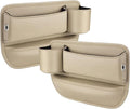 2-Pack car seat Gap Filler Organizer with Cup Holder,Car Leather Cup Holder Gap Organizer,Built-in Beverage Holder (12in x7.9in), for Keys/Phone/Sunglasses, Car Seat Organizer (Beige)