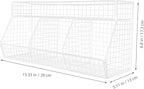 Wall Mount Baskets Wire Baskets for Kitchen Fruit Vegetable Storage Mail Organizer White Compartment