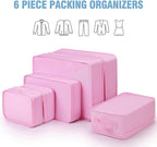 Mossio 6 Set Packing Cubes with Shoe Bag - Lightweight Travel Luggage Suitcase Organizers