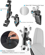 woleyi for Tesla Model Y Model 3 Model S Model X Tablet Headrest Holder - 2025 Tesla Back Seat Tablet Mount for iPad Pro 12.9, Air, Mini, iPhone, Galaxy Tabs, Z Fold, Fire HD, Switch, 4.7-13" Devices