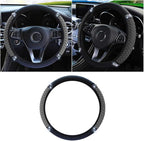 Bling Soft Leather Steering Wheel Cover, 15 Inch Colorful Rhinestones Auto Elastic Protector with Crystal Diamond for Women G