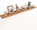 Floating Shelves for Wall Decor, 8" Deep Rustic Solid Elm Wood Floating Shelves Wall Mounted, Wall Shelves with Invisible Bra