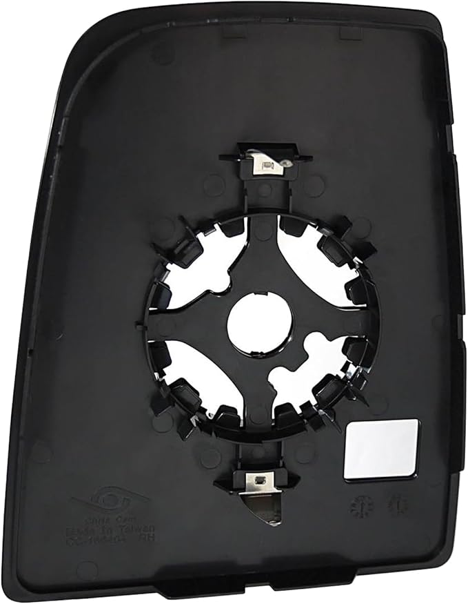 TRQ Upper Passenger Side Mirror Glass with Backing Plate Compatible with 2015-2019 Ford Transit-150, Transit-250, Transit-350