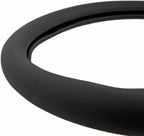 BDK Ergonomic Soft Grip Steering Wheel Cover - Sporty Leather Grip for Standard Size Wheels 14.5-15 inch Black