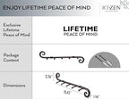 RTZEN Farmhouse Small Key Holder for Wall - Handcrafted Swirl Decorative 5 Key Hooks for Home Entryway - Wrought Iron Wall Mo